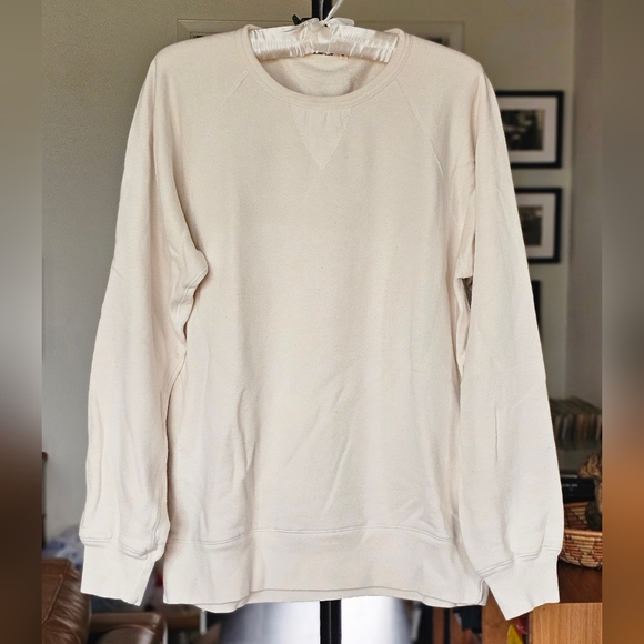 Industry Of All Nations Men's Crewneck Sweatshirt Unbleached Organic Cotton - Picture 1 of 6